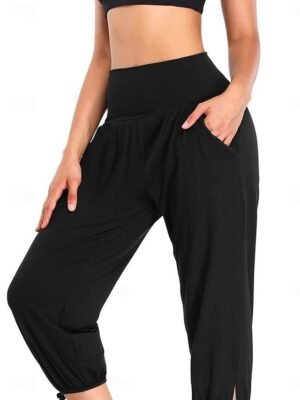 Streetwear Regular Fit Plain High Waist Ankle-Length Chinos - Image 2