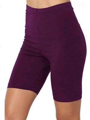 Streetwear Regular Fit Plain High Waist Knee Length Shorts - Image 3