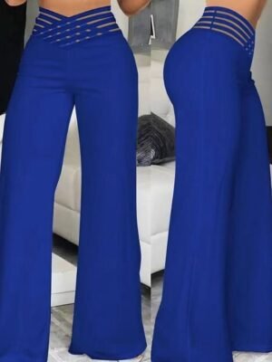 Streetwear Regular Fit Plain High Waist Full Length Chinos - Image 3
