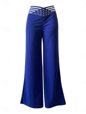 Streetwear Regular Fit Plain High Waist Full Length Chinos - Image 4