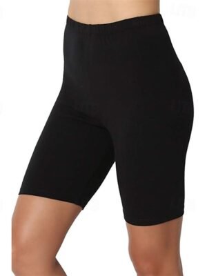 Streetwear Regular Fit Plain High Waist Knee Length Shorts - Image 4