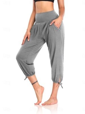 Streetwear Regular Fit Plain High Waist Ankle-Length Chinos - Image 5