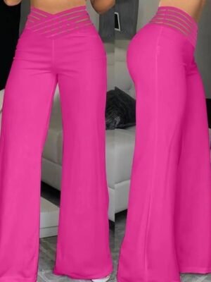 Streetwear Regular Fit Plain High Waist Full Length Chinos - Image 6