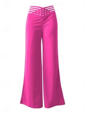 Streetwear Regular Fit Plain High Waist Full Length Chinos - Image 7