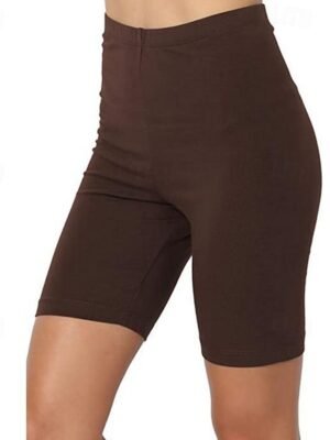 Streetwear Regular Fit Plain High Waist Knee Length Shorts - Image 7