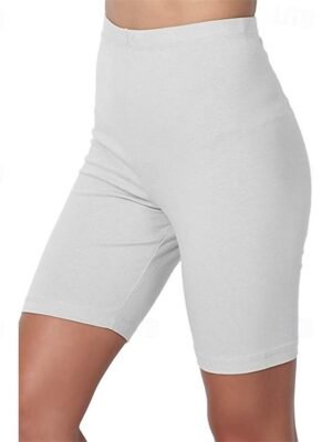 Streetwear Regular Fit Plain High Waist Knee Length Shorts - Image 8