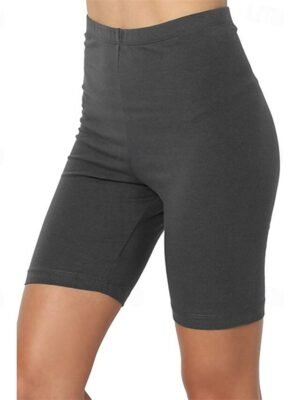 Streetwear Regular Fit Plain High Waist Knee Length Shorts - Image 9