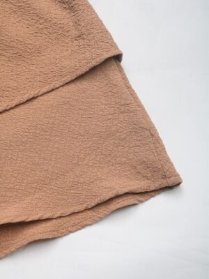 Streetwear Regular Fit Plain Ruffle High Waist Short Chinos - Image 8