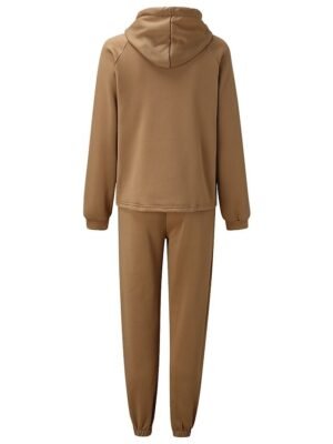 Streetwear Regular Fit Solid Hooded Long Sleeve Tracksuit Set - Image 20