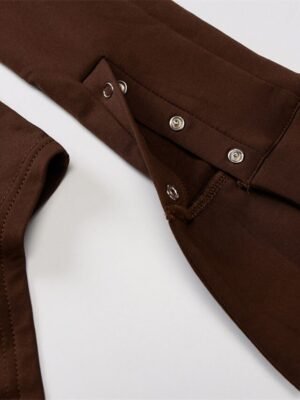 Streetwear Regular Fit Solid Shirt Collar Long Sleeve Bodysuit - Image 17