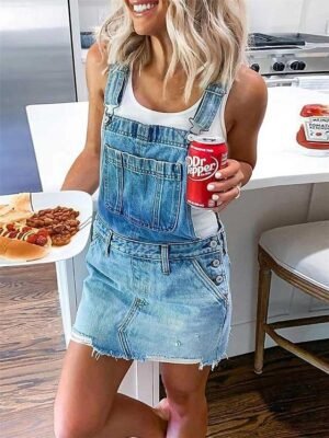 Streetwear Regular Fit Solid Sleeveless Square Neck Jumpsuit - Image 1