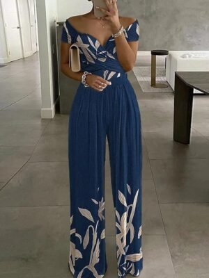 Streetwear Regular Solid Off Shoulder Sleeveless Summer Jumpsuit - Image 4