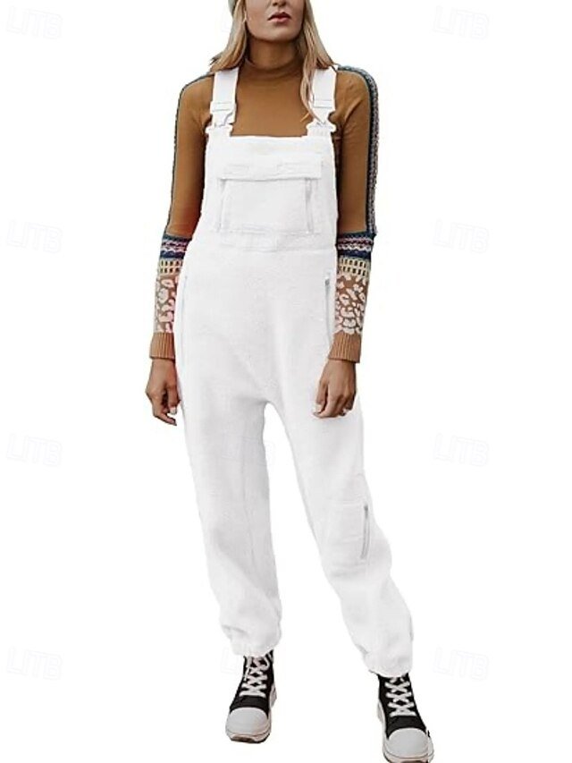 Streetwear Regular Solid U Neck Sleeveless Jumpsuit - Image 2