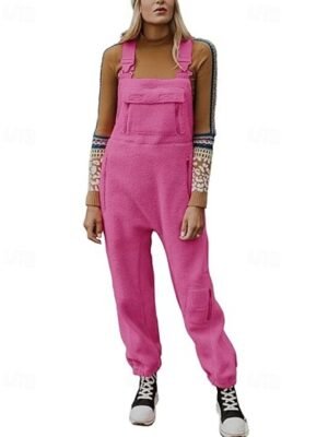 Streetwear Regular Solid U Neck Sleeveless Jumpsuit - Image 6