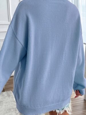 Streetwear Regular Striped Crew Neck Long Sleeve Knit Sweater - Image 11