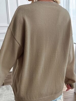 Streetwear Regular Striped Crew Neck Long Sleeve Knit Sweater - Image 16