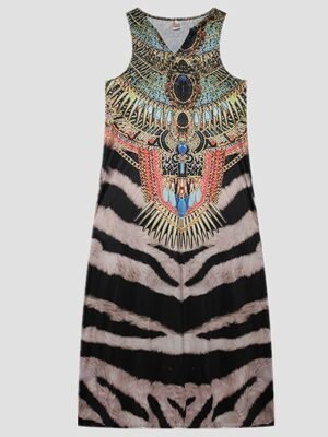 Stylish A Line Floral V Neck Sleeveless Maxi Dress - Image 6