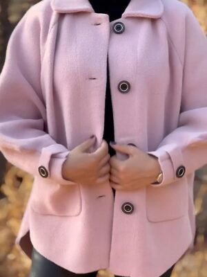 Stylish Casual Regular Fit Plain Long Sleeve Short Coat - Image 1
