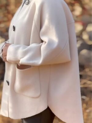Stylish Casual Regular Fit Plain Long Sleeve Short Coat - Image 4