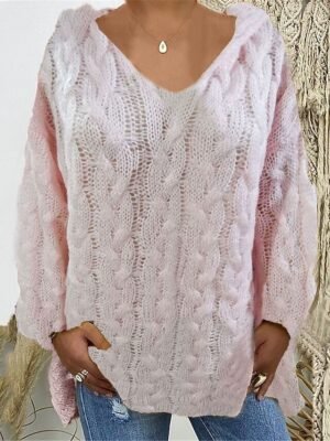 Stylish Casual Regular Fit Solid Hooded Long Sleeve Pullover - Image 2