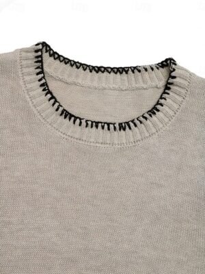 Stylish Casual Regular Solid Crew Neck Short Sleeve Top - Image 8