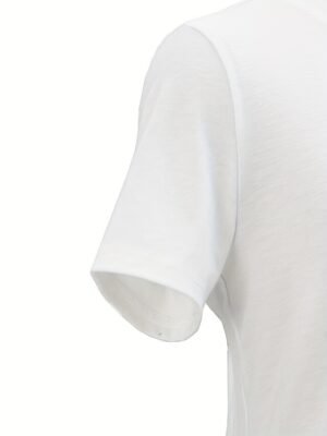 Stylish Casual Solid Asymmetric Neck Short Sleeve Regular Tops - Image 3