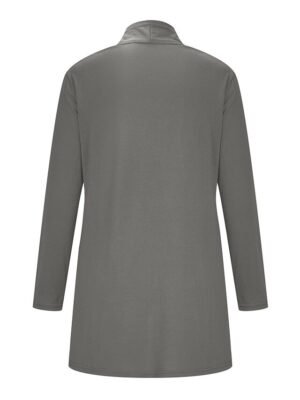 Stylish Casual Solid Open Front Long Sleeve Cardigan - Image 26