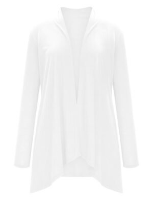 Stylish Casual Solid Open Front Long Sleeve Cardigan - Image 31