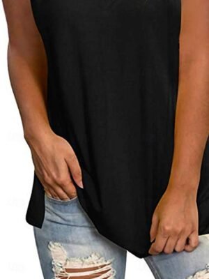 Stylish Casual Solid V Neck Sleeveless Regular Camisole Top - Image 2