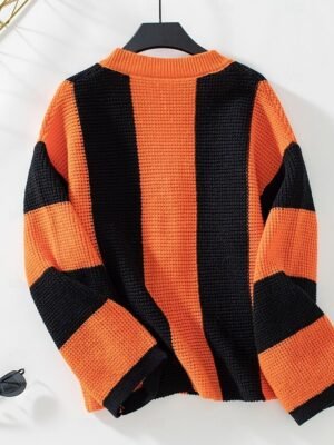 Stylish Casual Striped Open Front Long Sleeve Regular Cardigan - Image 5