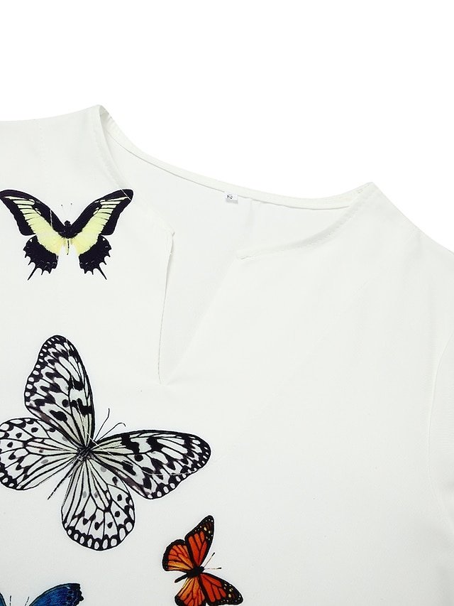 Stylish Casual Swing Feather Butterfly Print V Neck Long Sleeve Maxi Dress - Image 10