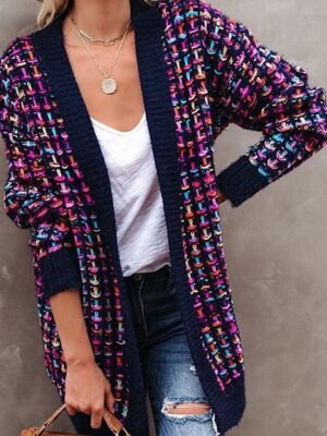 Stylish Loose Gradient Open Front Long Sleeve Long Cardigan - Image 1