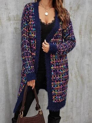 Stylish Loose Gradient Open Front Long Sleeve Long Cardigan - Image 4