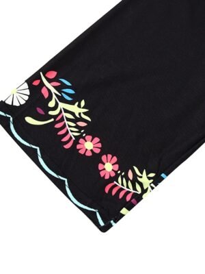 Stylish Loose Pure Colour V Neck 3/4 Sleeve Mini Dress - Image 6