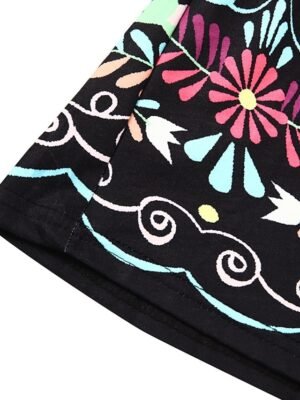 Stylish Loose Pure Colour V Neck 3/4 Sleeve Mini Dress - Image 7