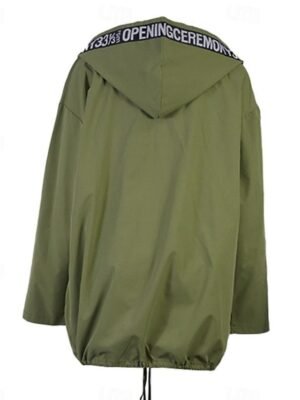 Stylish Loose Solid Long Trench Coat with Pockets - Image 2