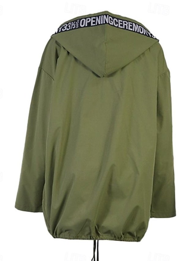 Stylish Loose Solid Long Trench Coat with Pockets - Image 2
