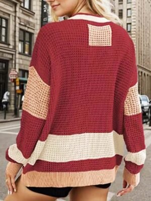 Stylish Loose Solid Open Front Long Sleeve Long Cardigan - Image 2