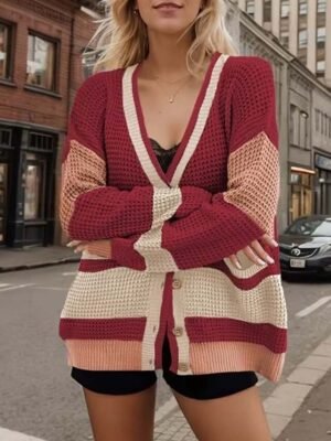 Stylish Loose Solid Open Front Long Sleeve Long Cardigan - Image 3