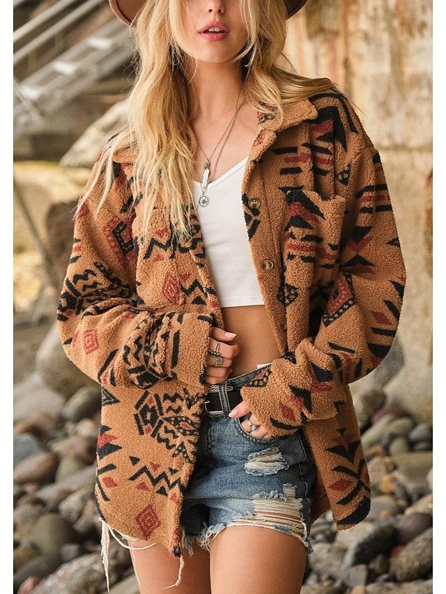 Stylish Modern Regular Shirt Collar Long Sleeve Blouse - Image 1