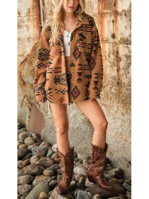 Stylish Modern Regular Shirt Collar Long Sleeve Blouse - Image 3