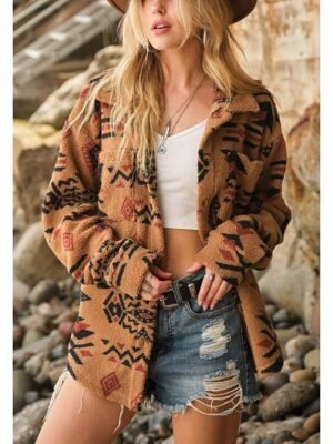 Stylish Modern Regular Shirt Collar Long Sleeve Blouse - Image 4