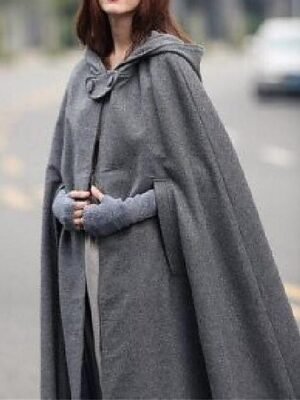Stylish Oversize Classic 3/4 Length Sleeve Long Winter Cloak - Image 4