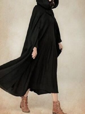 Stylish Oversize Classic 3/4 Length Sleeve Long Winter Cloak - Image 5