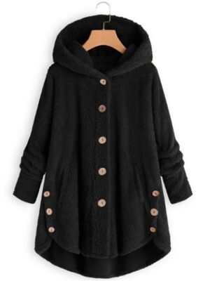 Stylish Oversize Leopard Long Sleeve Teddy Coat - Image 4
