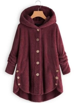 Stylish Oversize Leopard Long Sleeve Teddy Coat - Image 5