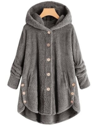Stylish Oversize Leopard Long Sleeve Teddy Coat - Image 9