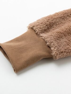 Stylish Oversize Plain Long Sleeve Fleece Teddy Coat - Image 18