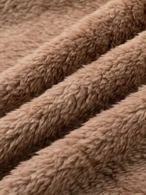 Stylish Oversize Plain Long Sleeve Fleece Teddy Coat - Image 4