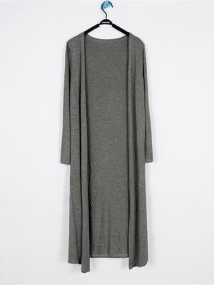 Stylish Oversized Solid Ribbed Open Front Long Sleeve Cardigan - Image 1